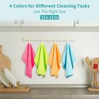 HOMERHYME Microfiber Cleaning Cloth, 12 Pack Cleaning Rags, Lint Free - Image 2
