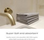 Luxury Silver-Infused Gray Hand Towels 2-Pack, 23.6"x17.7" - Image 4