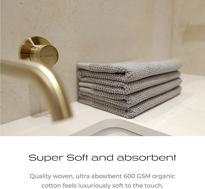 Luxury Silver-Infused Gray Hand Towels 2-Pack, 23.6"x17.7" - Image 4