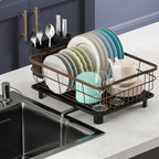 Iron Dish Drying Rack with Drainboard Dish Drainers by AIDERLY