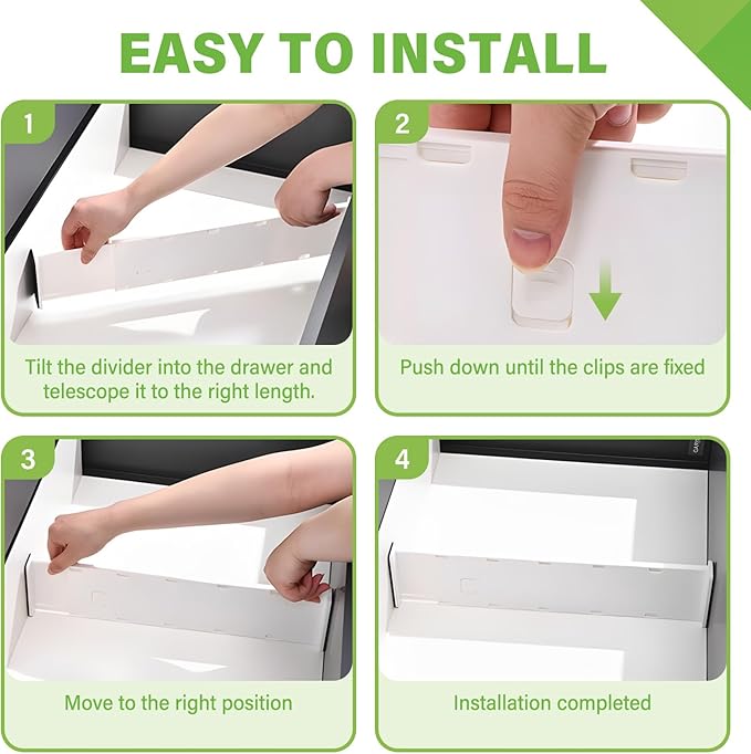 5 Pack Drawer Dividers 3.7" High Slim Organizers Expandable 14.8-25.6" - Image 4