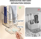 Toothbrush Holders for Bathrooms, 3 Slots Detachable Toothbrush Holder Wall - Image 4
