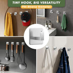 Auxmir Adhesive Hooks 15lb Towel Hooks, 5 Pack No Drilling Damage Free Wall - Image 4
