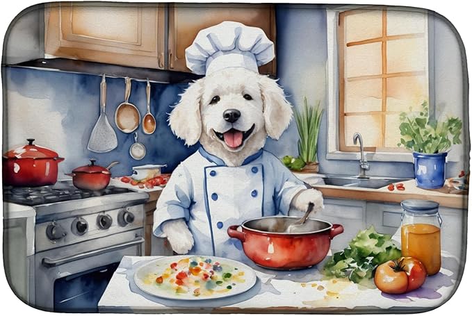 Caroline's Treasures DAC6275DDM Kuvasz The Chef Dish Drying Mat Absorbent Dish by CarolinesTreasures