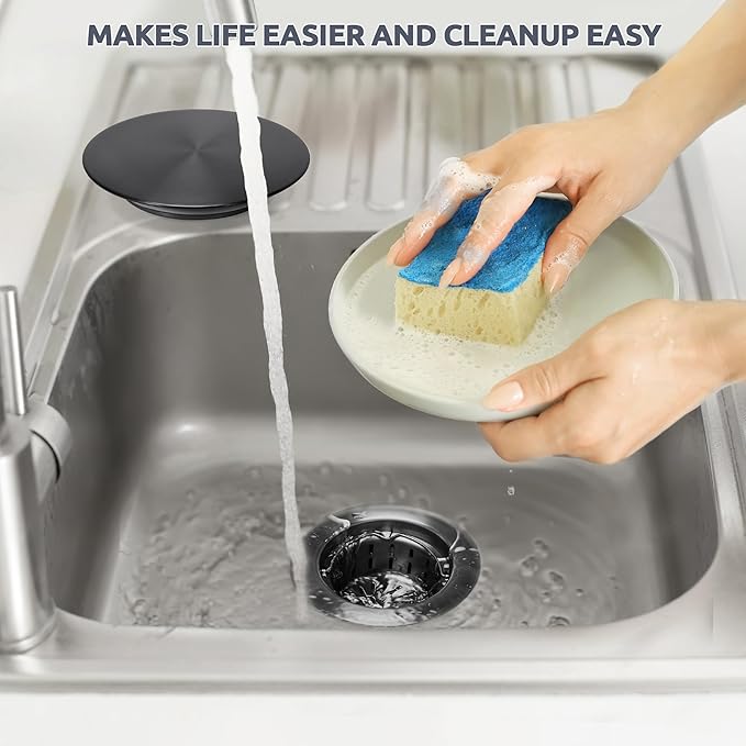 BOTEMY Stainless Steel Black Sink Drain Strainer 3-1/2'' Kitchen Sink Drain - Image 7