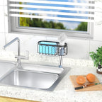 Yazoni 2-in-1 Sponge Holder for Kitchen Sink, Sink Caddy Kitchen Sink Organizer - Image 4