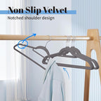 Smartor Grey Velvet Hangers 20 Pack, Space Saving Clothes Hangers - Image 2