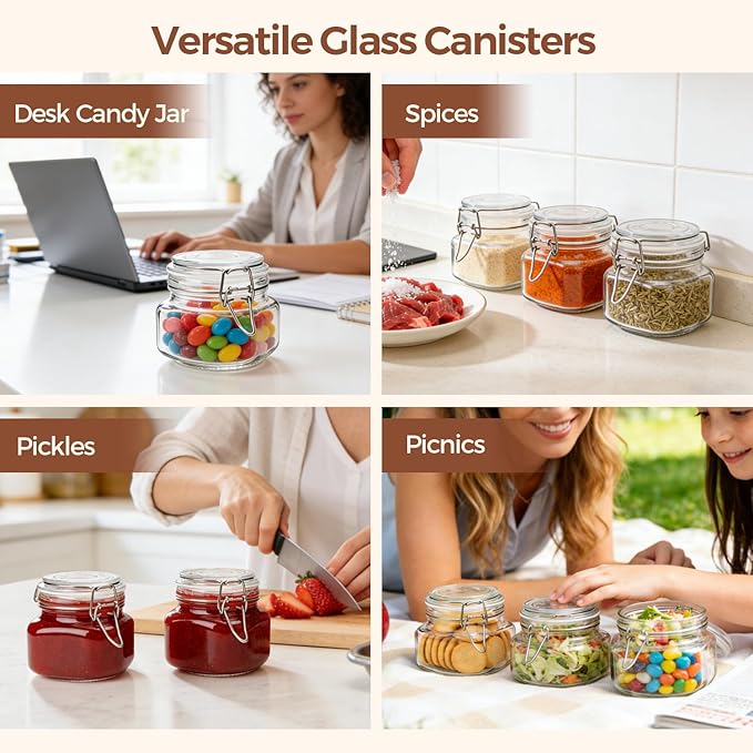 ComSaf 6 Pack 17 oz Glass Jars - Image 7