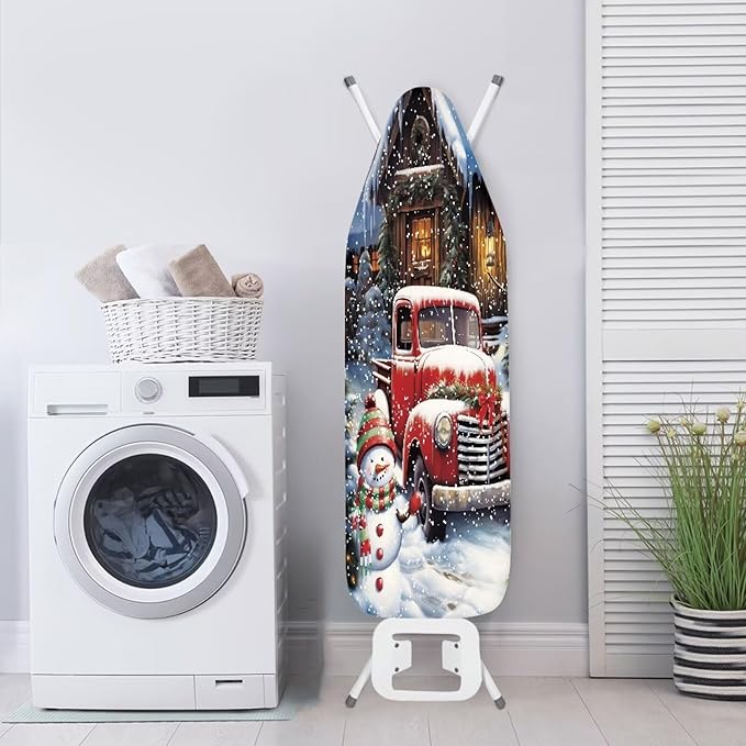 ZDCUSTOM 13"x52" Ironing Board Cover, Snowman Landscape Merry Christmas - Image 2