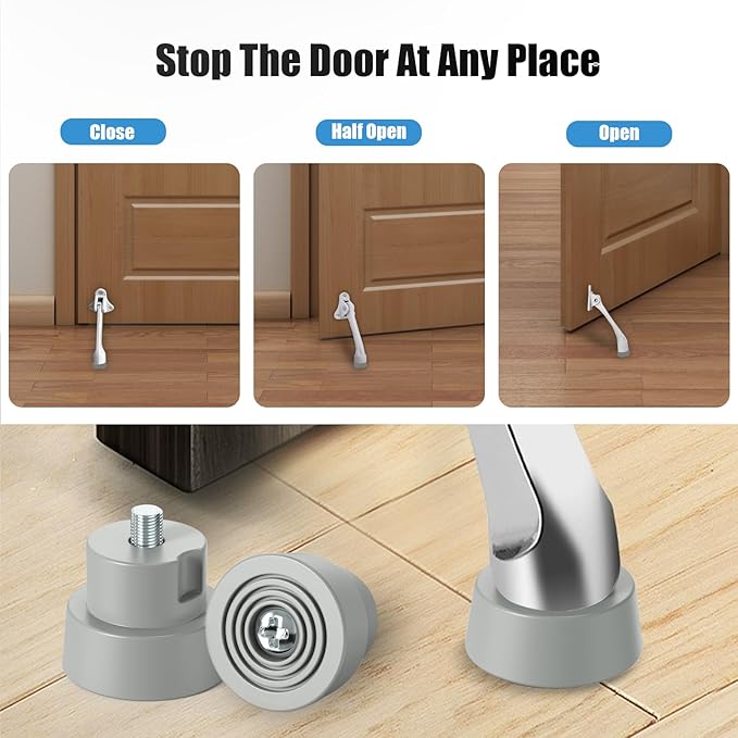 Ancable 12-Pack Door Stopper Replacement Tips, Heavy Duty Kickdown Door Stop - Image 4