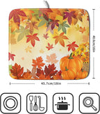 Autumn Fall Dish Drying Mat for Kitchen Counter Pumpkin Maple Leaves Drying Mat - Image 2