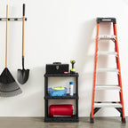 Gracious Living 3 Pack Light Duty Storage Shelves, Knect-A-Shelf 3-Shelf Ventilated Shelving Rack Organizer for Home, Garage, Basement, Laundry, Black - Image 2