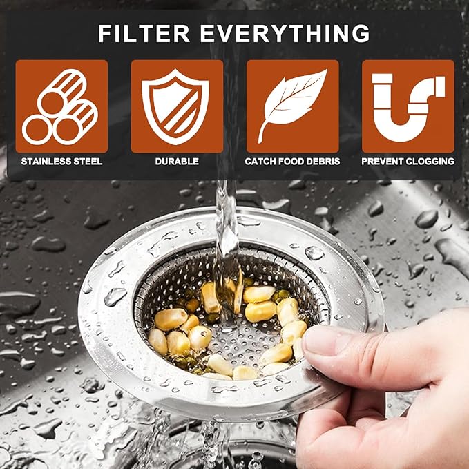 4 Pcs Stainless Steel Mesh Sink Drain Strainer, 4.5" Top / 3" Kitchen Filter - Image 4