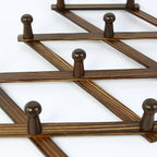 AMAPON Accordion Style Expandable Wall Wooden Coat Rack 13 Hooks Hang Hats - Image 4