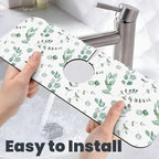 Watercolor Sage Green Grass Leaves Kitchen Sink Splash Guard Faucet Mat Super - Image 6