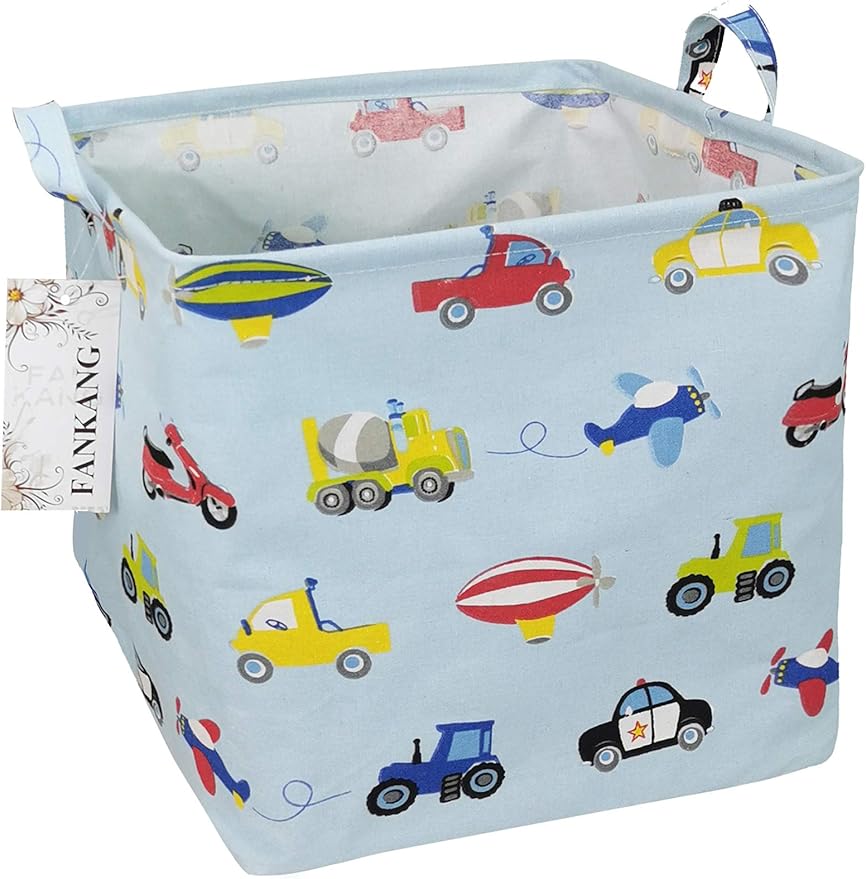FANKANG Square Nursery Hamper Storage Bins Canvas Laundry Basket Foldable by FANKANGStorageBasket