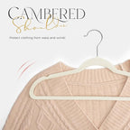 HOUSE DAY Premium Velvet Hangers 50 Pack Ivory, Non-Slip Flocked Felt Hangers - Image 5