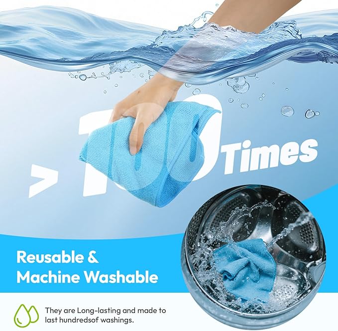 270GSM Thick Microfiber Cleaning Cloth 12"X12" - Image 6