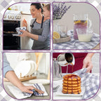 Set of 6 Lavender Kitchen Towels Purple Floral Dishtowels Rustic Absorbent - Image 5