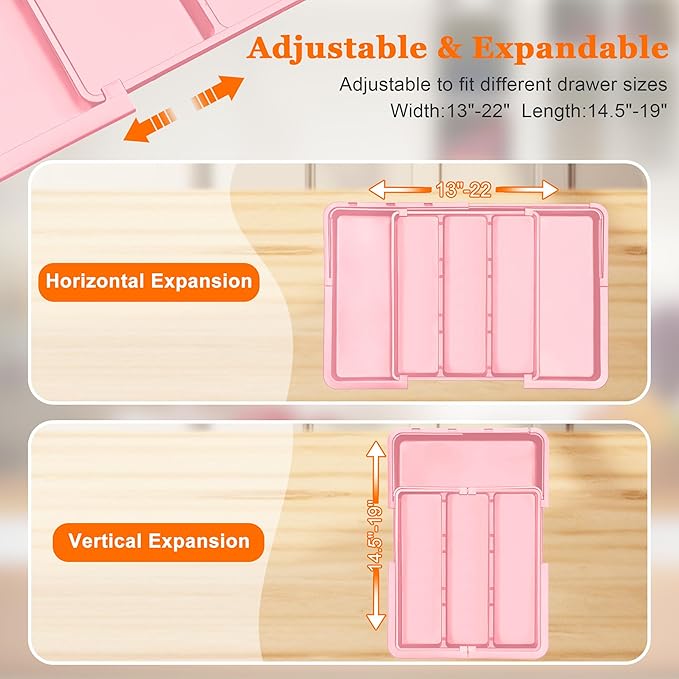 Large Utensil Drawer Organizer Expandable Silverware Organizer - Image 5