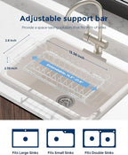 Nacial 2-in-1 Small Dish Drying Rack Fits 14''–21.8'' Sink, Dish Drainers - Image 3