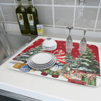 Christmas Dish Drying Mat for Kitchen Counter, Merry Christmas Dish Drying Mat - Image 6