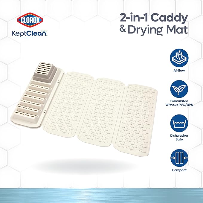Clorox KeptClean 2-Piece Folding Kitchen Sink Mat and Sink Organizer – Folding - Image 2