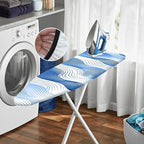 Nuxovilar Blue and White Flowing Wave Lines Ironing Board Cover, This Cover - Image 6