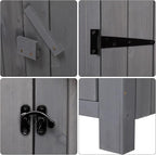 Outvita 70in Outdoor Storage Shed, Waterproof Wooden Garden Storage Cabinet with Lockable Door, Grey - Image 3