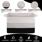 OIAHOMY Extra Large Blanket Basket, 95L Cotton Rope Woven Laundry Basket - Image 6