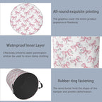 Cute Pink Bow Laundry Basket, Foldable Oxford Cloth Tote Bag Laundry Hamper - Image 5