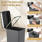 Small Bathroom Trash Can with Lid and 3 Rolls Trash Bags, Step Pedal - Image 4