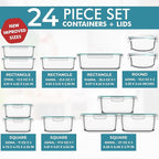 Razab 24 Pc Airtight Glass Food Storage Containers - Image 2