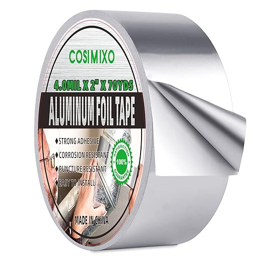 COSIMIXO Silver Aluminum Foil Duct Tape 4.0mil x 2 Inches x 70Yards, Heavy Duty by COSIMIXO