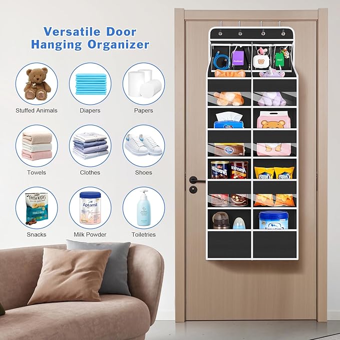 Univivi 5-Shelf Over Door Hanging Organizer Fabric Door Storage - Image 9