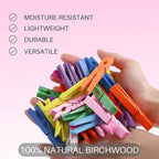 Clothes Pins, Colored Clothespins 50 PCS 2.9" Natural Birchwood Close Pins - Image 2