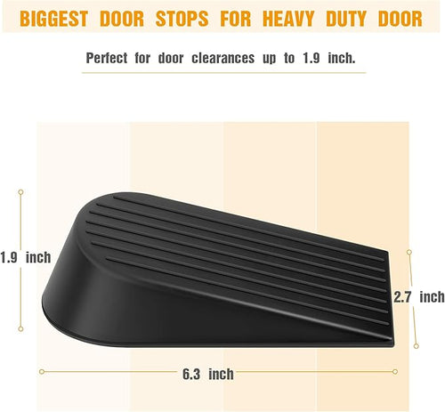 2 Pack Black Extra Large Door Stopper, High 1.9 Inches Big Door Stop - Image 2