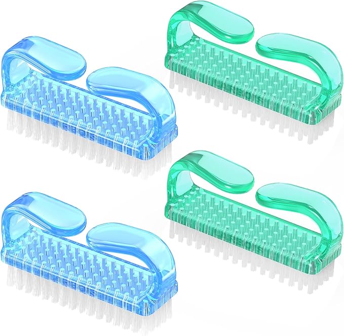 Handle Grip Nail Brush, Hand Fingernail Brush Cleaner Scrubbing Kit Pedicure by Larbois