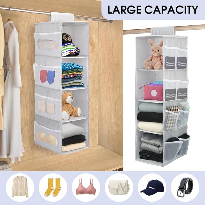 PetsHome 4-Shelf Hanging Closet Organizer, Space Saver, Closet Hanging Storage - Image 5