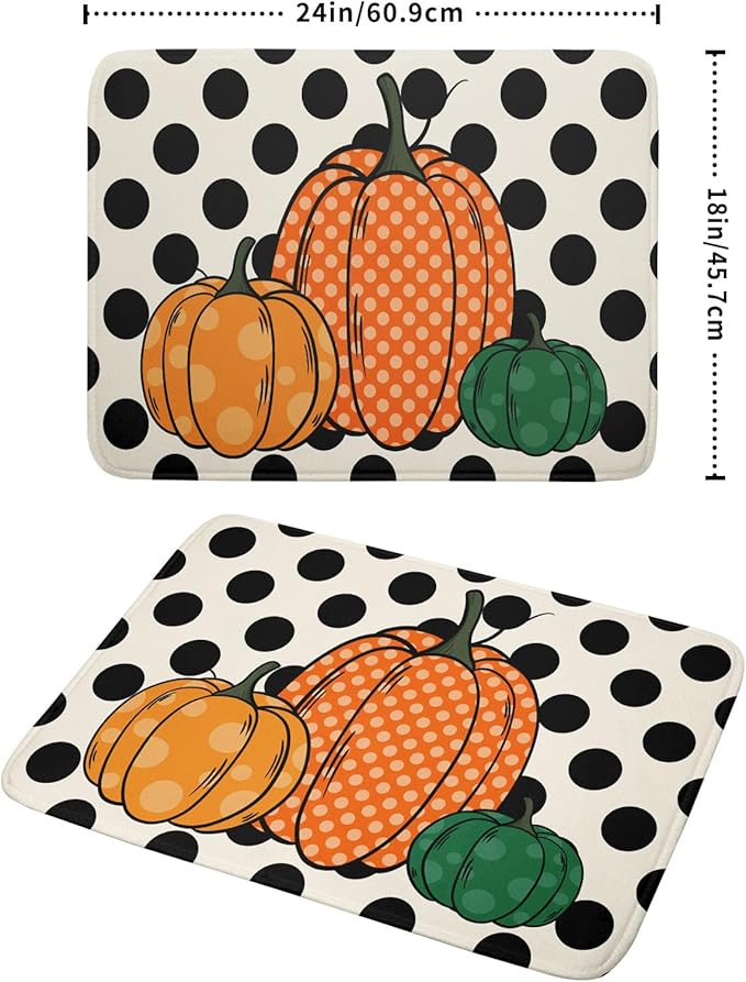 Autumn Pumpkin Dish Drying Mat for Kitchen Counter - Image 2