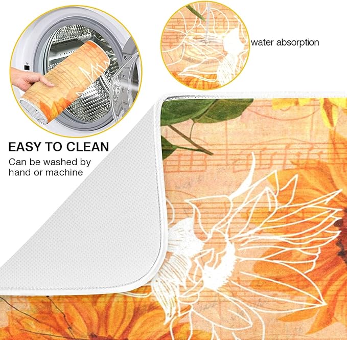 Super Absorbent Dish Drying Mat, Microfiber Fast-Drying Dish Mat, Kitchen Dish - Image 2