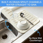 Silicone Dish Drying Mat for Kitchen Counter, Upgraded Extra Thick 1.1” - Image 2