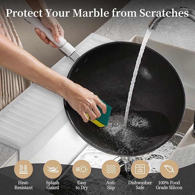 Sink Edge Protector with Suction Cup, Silicone Sink Splash Guard - Image 3