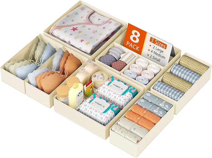 DIMJ Drawer Organizer Clothes, 8 Pack Dresser Organizer, Foldable Closet by DiMJ