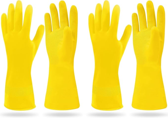 SteadMax 1 Pair Cleaning Gloves, Reusable Natural Rubber Dish Gloves, Latex - Image 8