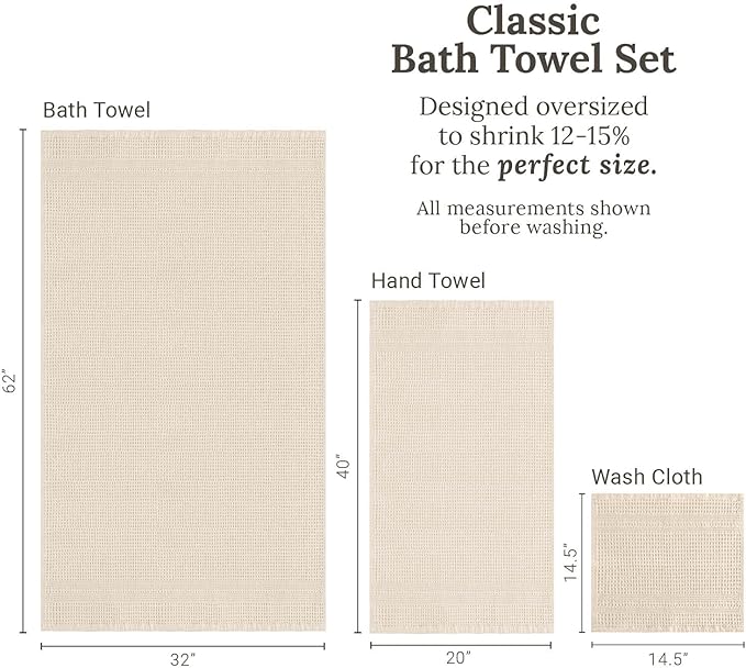 GILDEN TREE Waffle Towel Set Quick Dry Thin | 2 Bath Towels | 2 Hand Towels | 2 - Image 8