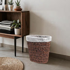 Wicker Trash Can, Waterproof Bathroom Waste Basket, Plastic Wicker Woven Waste - Image 8