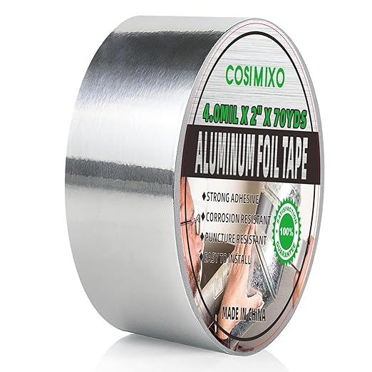 COSIMIXO Silver Aluminum Foil Duct Tape 4.0mil x 2 Inches x 70Yards, Heavy Duty - Image 2