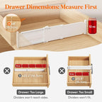 Lifewit 4" Tall 9 Pack Drawer Dividers, 35-56.5cm/13.8-22.2" Expandable Drawer - Image 3