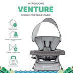 Baby Delight Go with Me Venture Portable Chair | Indoor and Outdoor | Sun Canopy | 3 Child Growth Stages | Elephant Grey - Image 2